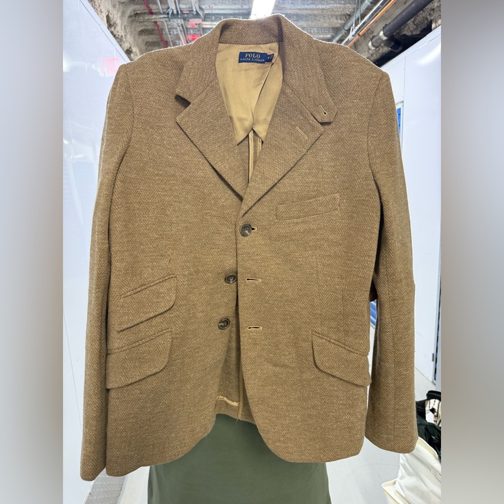 Ralph Lauren Tan Herringbone Blazer